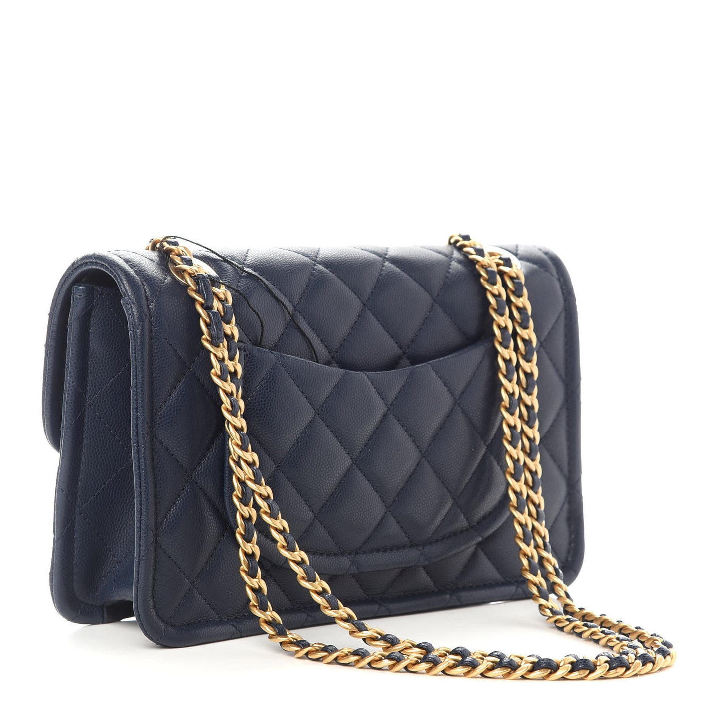 Caviar Quilted Medium Sweet Classic Flap Navy Blue