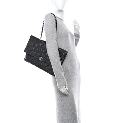 Chanel Metallic Crumpled Calfskin Big Bang Large Flap Bag Black 2 of 10