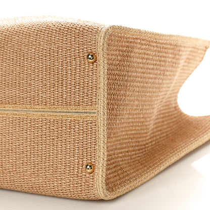 Fendi Straw Vitello King Plexiglass Woven Large Fendi Sunshine Shopper Tote Natural Black 10 of 10