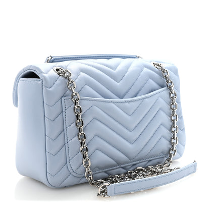 Gucci Calfskin Matelasse Medium GG Marmont Shoulder Bag Light Blue 3 of 10