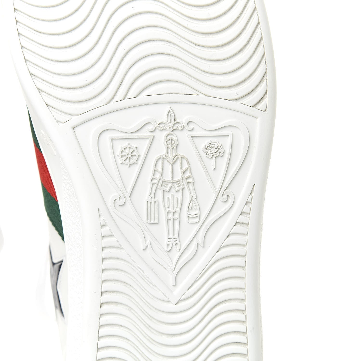 Gucci Calfskin Ayers Web Star Embroidered Mens Ace Sneakers 11 White Multi 6 of 10