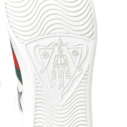 Gucci Calfskin Ayers Web Star Embroidered Mens Ace Sneakers 11 White Multi 6 of 10
