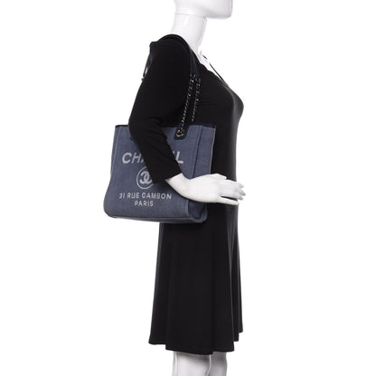Chanel Canvas Mini Deauville Tote Denim Blue 2 of 10