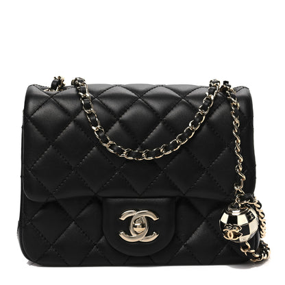 Chanel Lambskin Quilted Enamel Mini Pearl Crush Flap Black 1 of 8