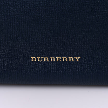 Burberry Derby Calfskin House Check Medium Banner Tote Ink Blue 13 of 15