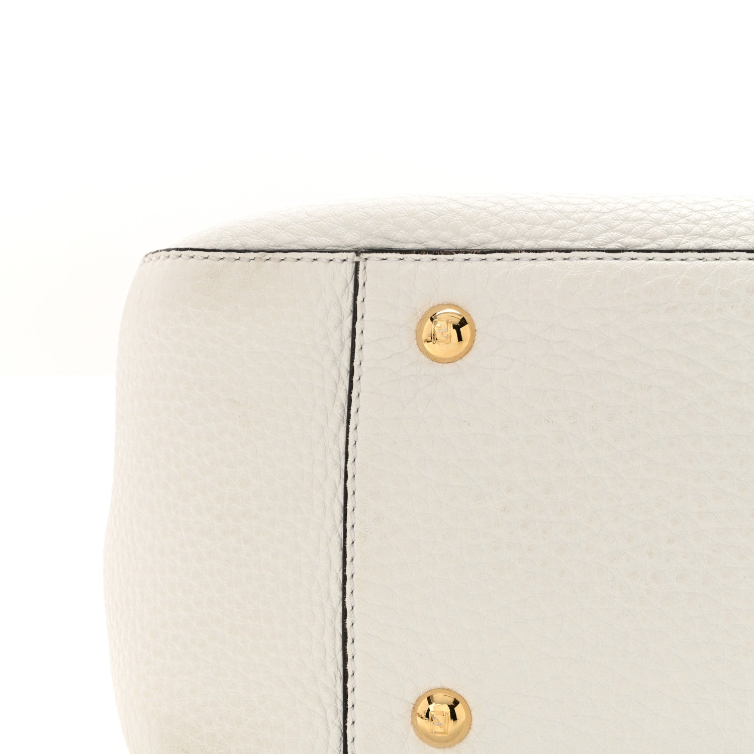 Fendi Cuoio Romano Selleria Small FF Tote White Ice 11 of 11