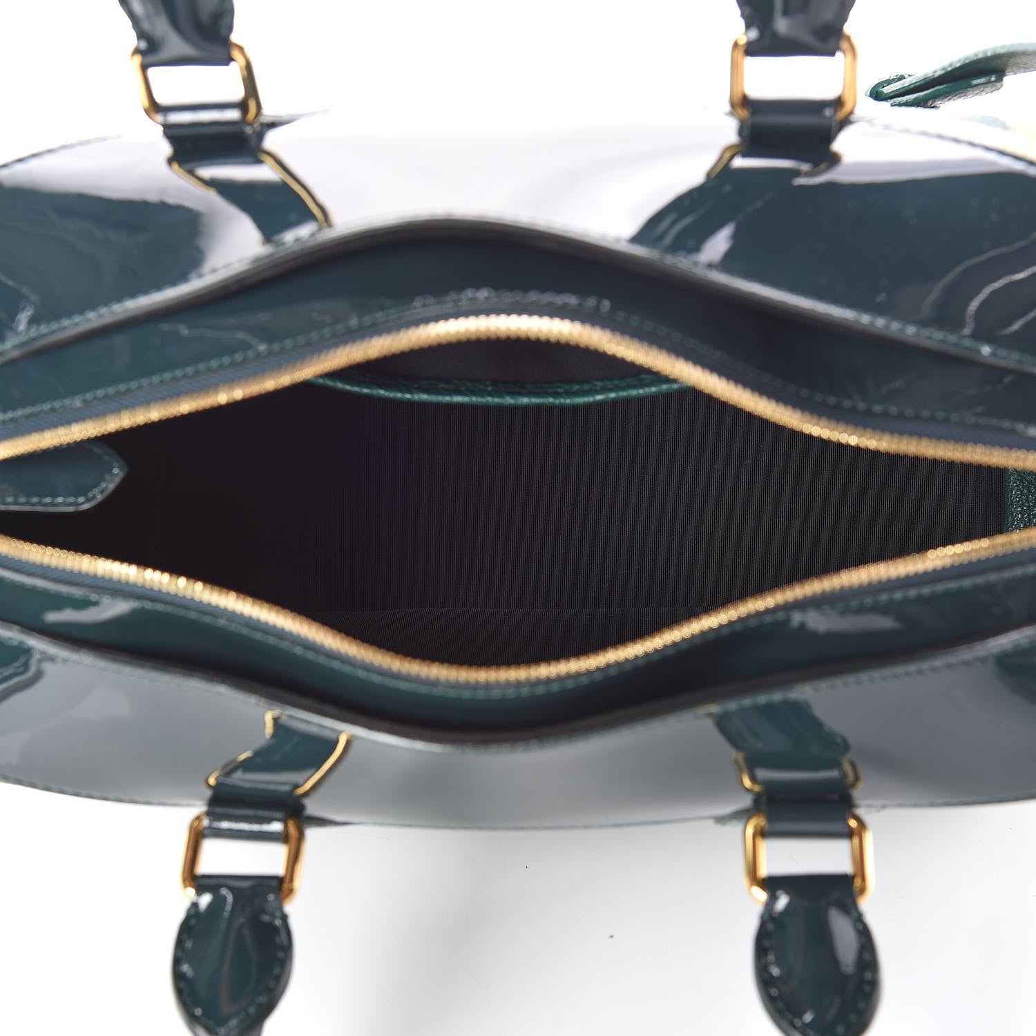 Burberry Grain Calfskin Patent Small The Bee Top Handle Green 5 of 13