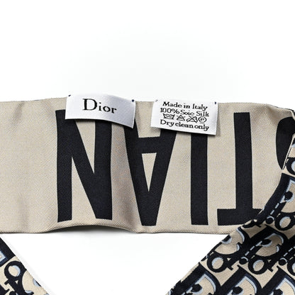 Christian Dior Silk Oblique Mitzah Scarf Blue 3 of 3