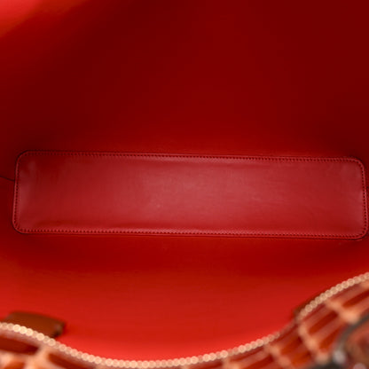 Christian Louboutin Patent Calfskin Crocodile Embossed Spikes Zipped Cabata Tote Acajou 5 of 10