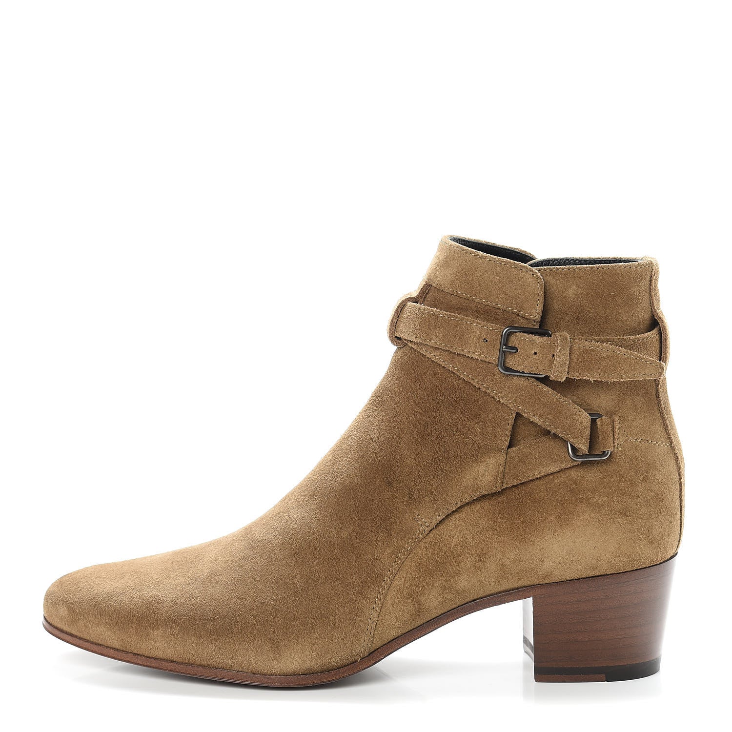 Saint Laurent Suede Womens Blake Ankle Boots 38.5 New Sigaro 1 of 10