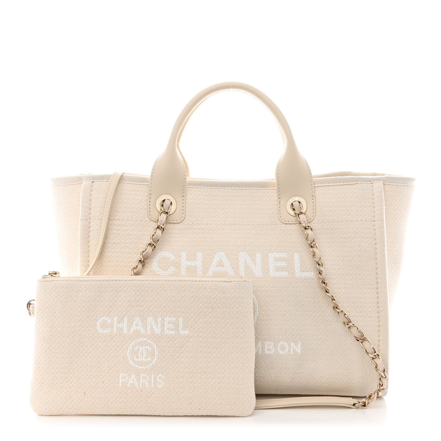 Chanel Mixed Fibers Small Deauville Tote White 1 of 12