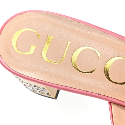 Gucci Silk Satin Crystal Embellished Bow Mules 40 Peonia 10 of 11