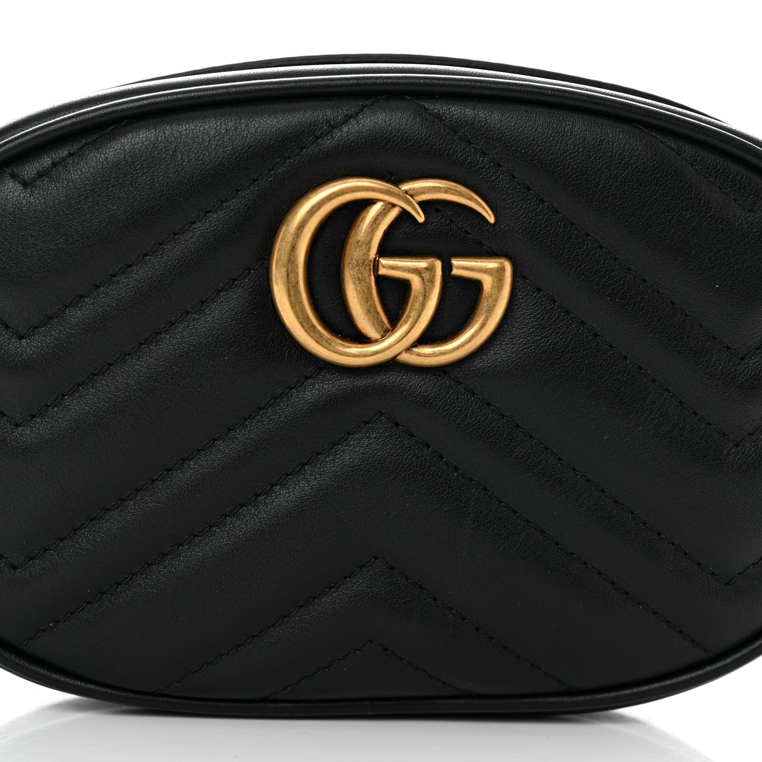 Gucci Calfskin Matelasse GG Marmont Belt Bag 95 38 Black 8 of 10