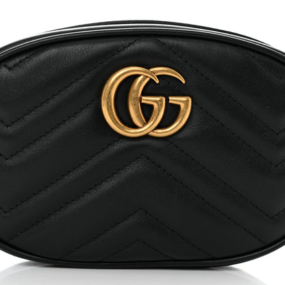 Gucci Calfskin Matelasse GG Marmont Belt Bag 95 38 Black 8 of 10