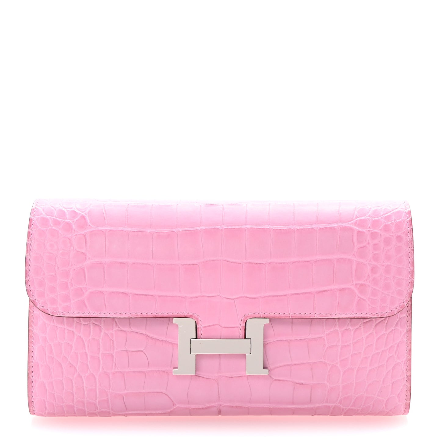 Matte Alligator Constance Long Wallet 5P Pink