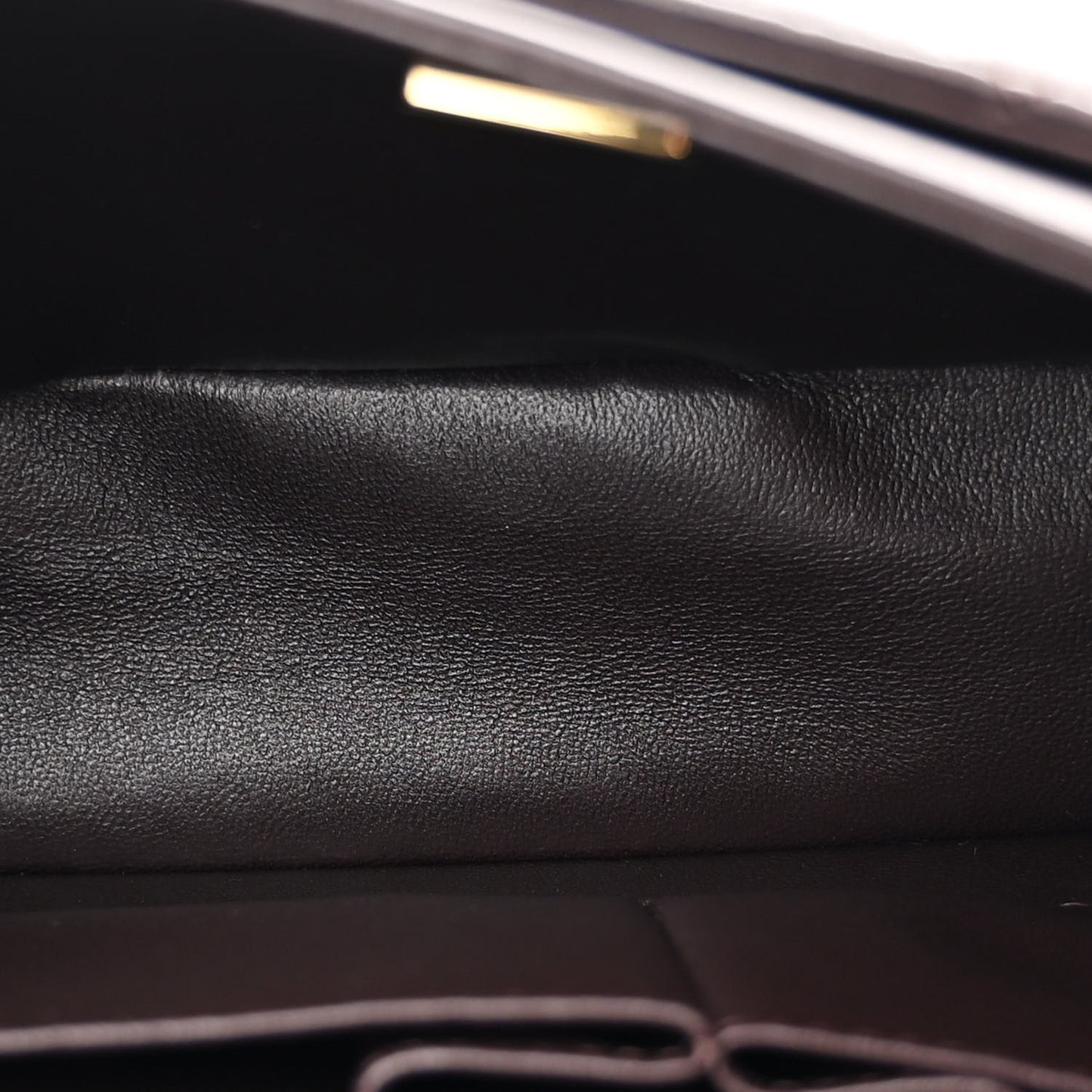 Lambskin Quilted Small Double Flap Dark Brown