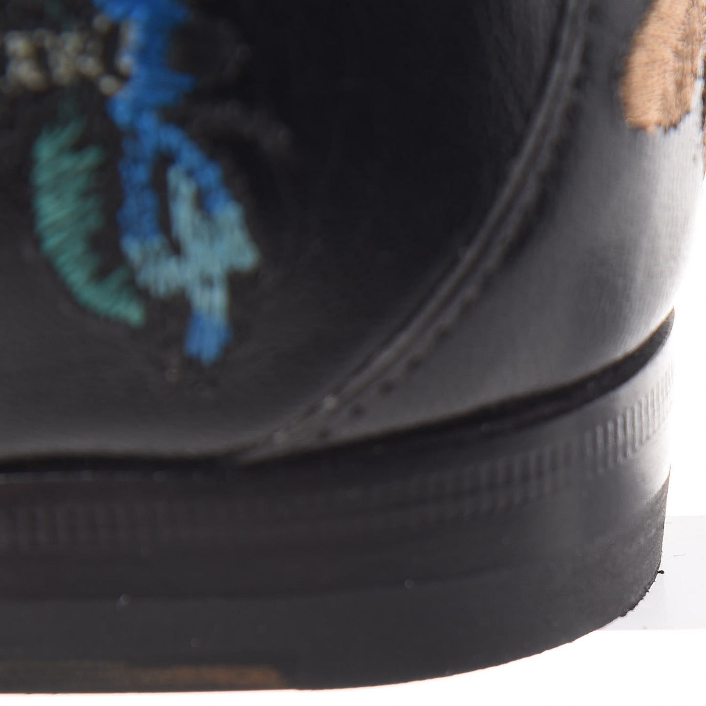 Goatskin Embroidered Mens 1953 Horsebit Loafers 6 Black