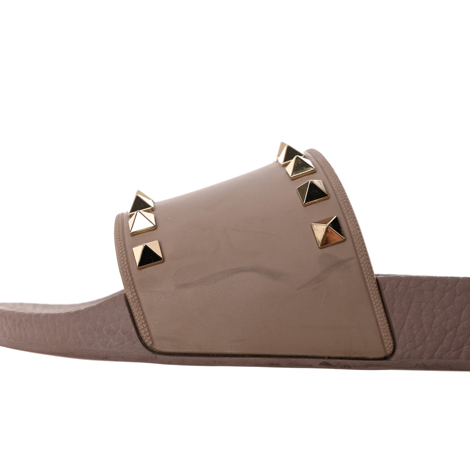 Valentino Garavani Rubber Rockstud Slide Sandals 38 Poudre 10 of 13