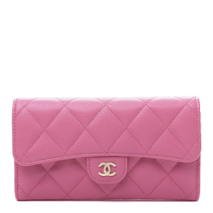Chanel Caviar Quilted Medium Flap Wallet Pink 1 of 9