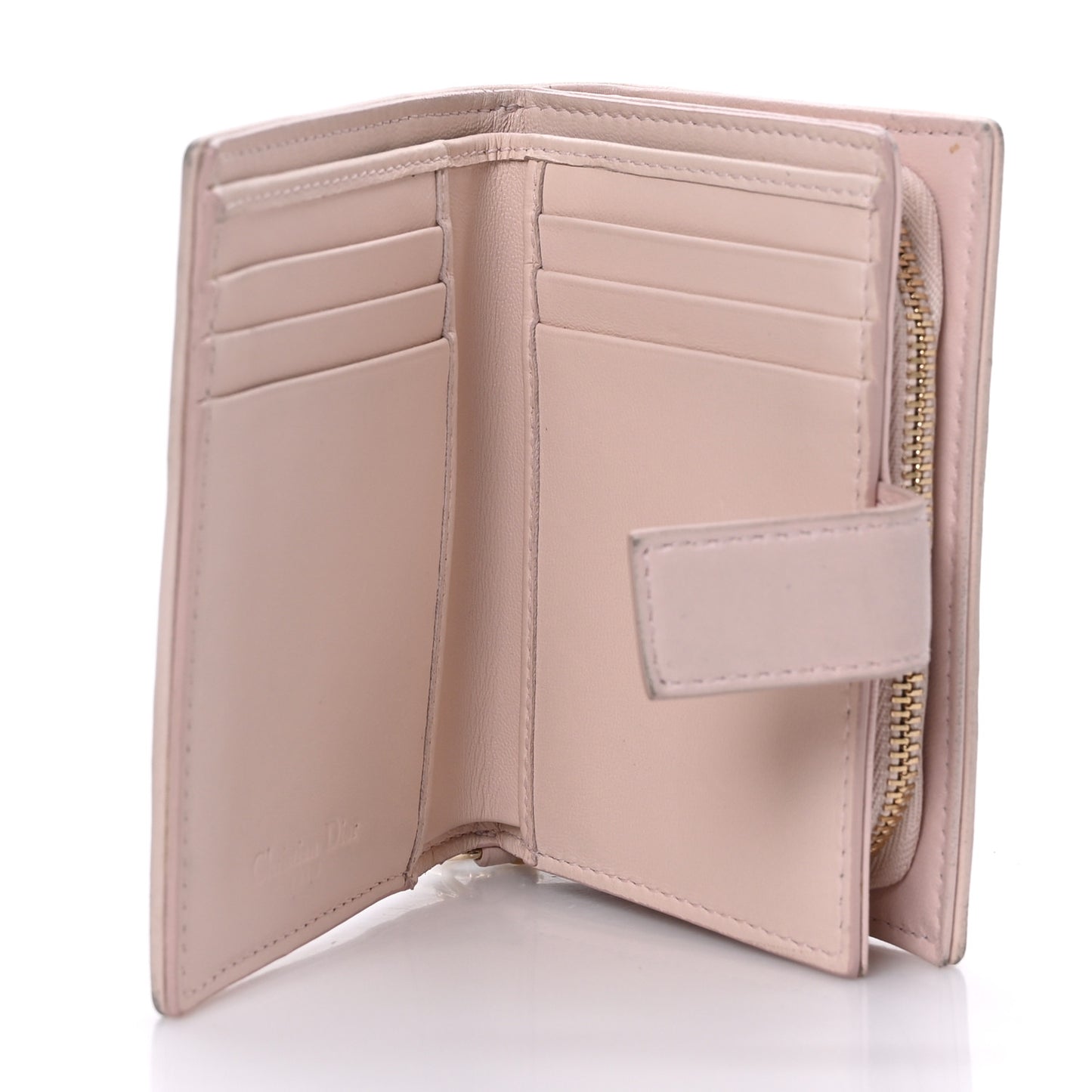 Lambskin Cannage Lady Dior Eden Wallet Light Pink