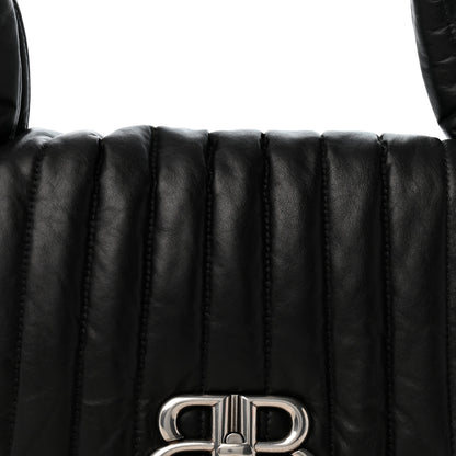 Balenciaga Crushed Calfskin Quilted Small Monaco Shoulder Bag Black 8 of 10