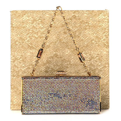 Judith Leiber Swarovski Crystal Minaudiere Clutch Gold Multicolor 10 of 10