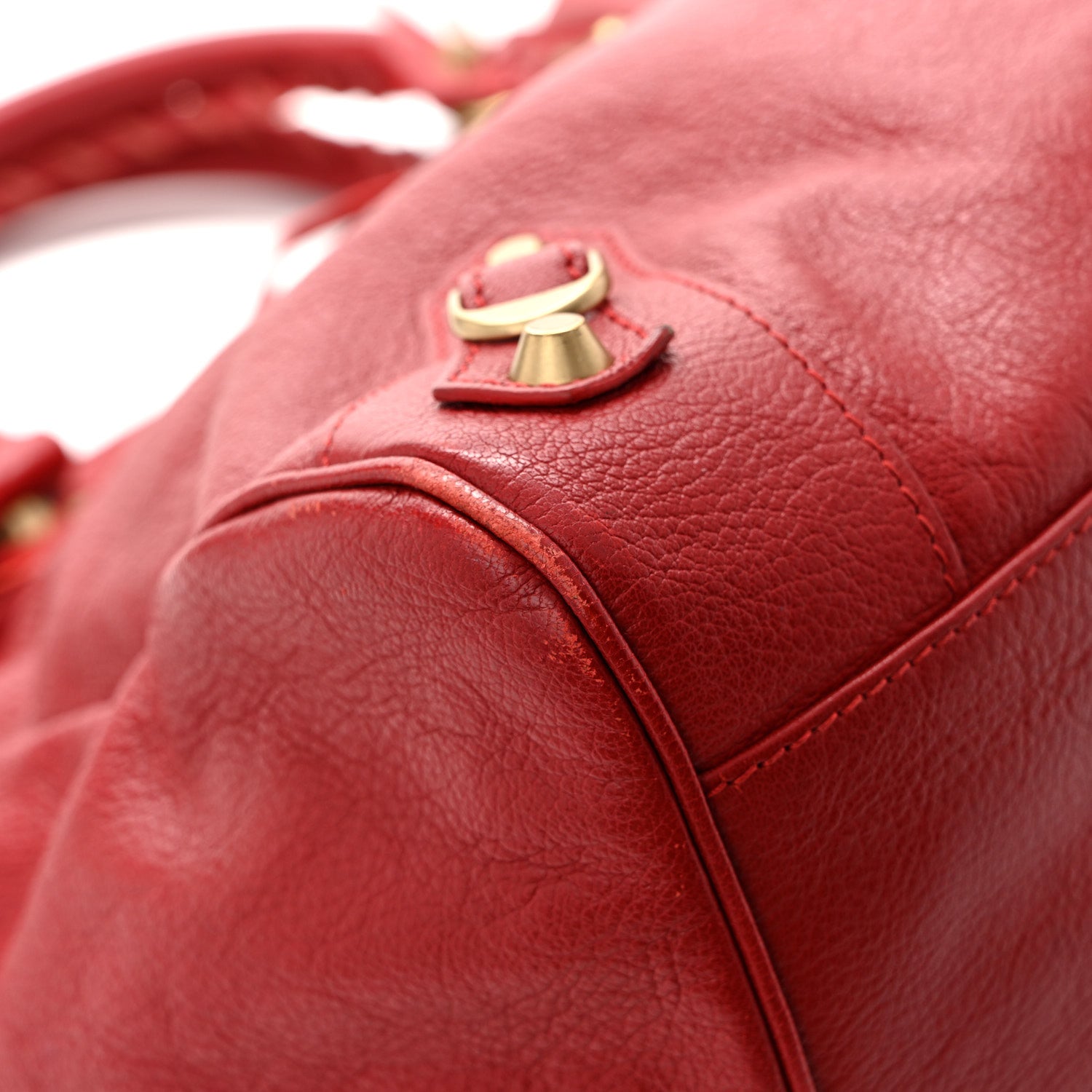 Balenciaga Sugar Goatskin Classic Gold Hardware Velo Rouge Coquelicot 12 of 15