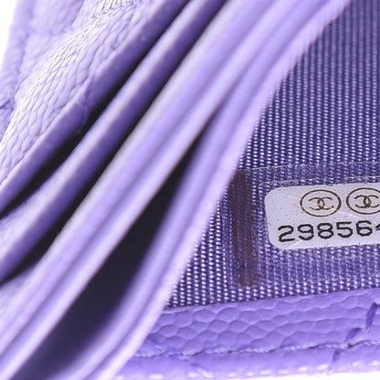 Chanel Caviar Quilted Card Holder Purple 7 of 7