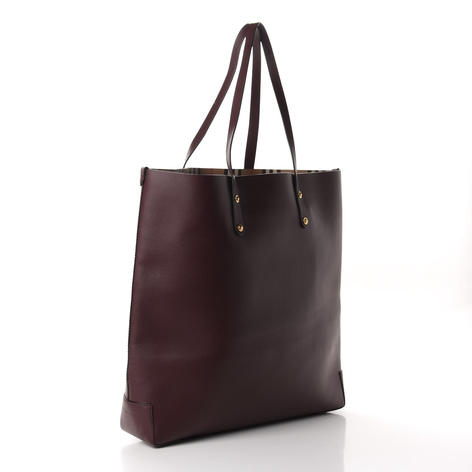 Burberry Calfskin Crest Embossed Large Tote Burgundy 3 of 10