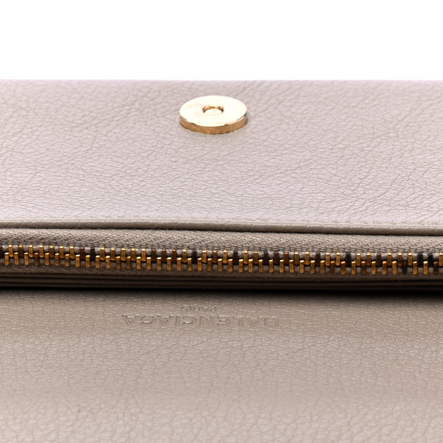 Balenciaga Chevre Gold Metallic Edge Hardware Zip Around Wallet Gris Taupe 5 of 5