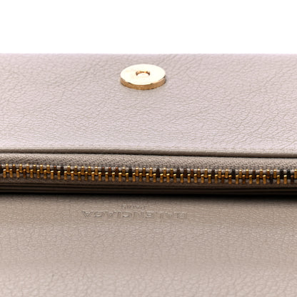 Balenciaga Chevre Gold Metallic Edge Hardware Zip Around Wallet Gris Taupe 5 of 5