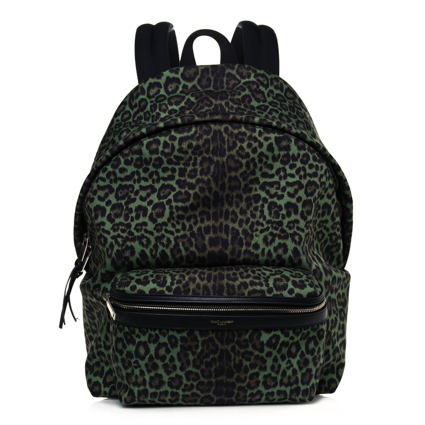 Printed Canvas Leopard Classic Hunting Backpack Green