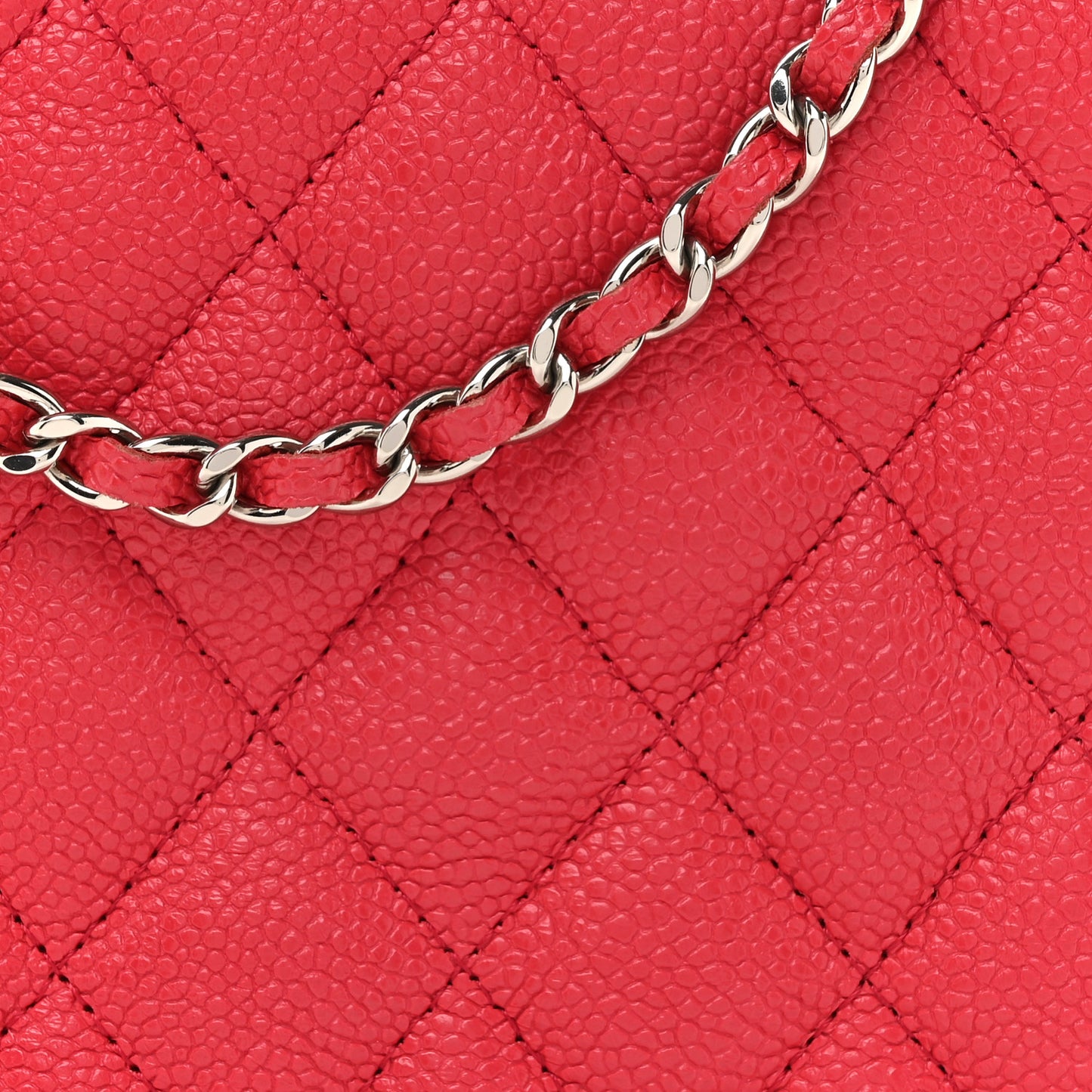 Caviar Quilted Boy Wallet On Chain WOC Dark Pink