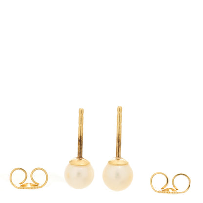 Mikimoto 18K Yellow Gold Akoya Cultured Pearl 5-5.5mm Stud Earrings 3 of 5