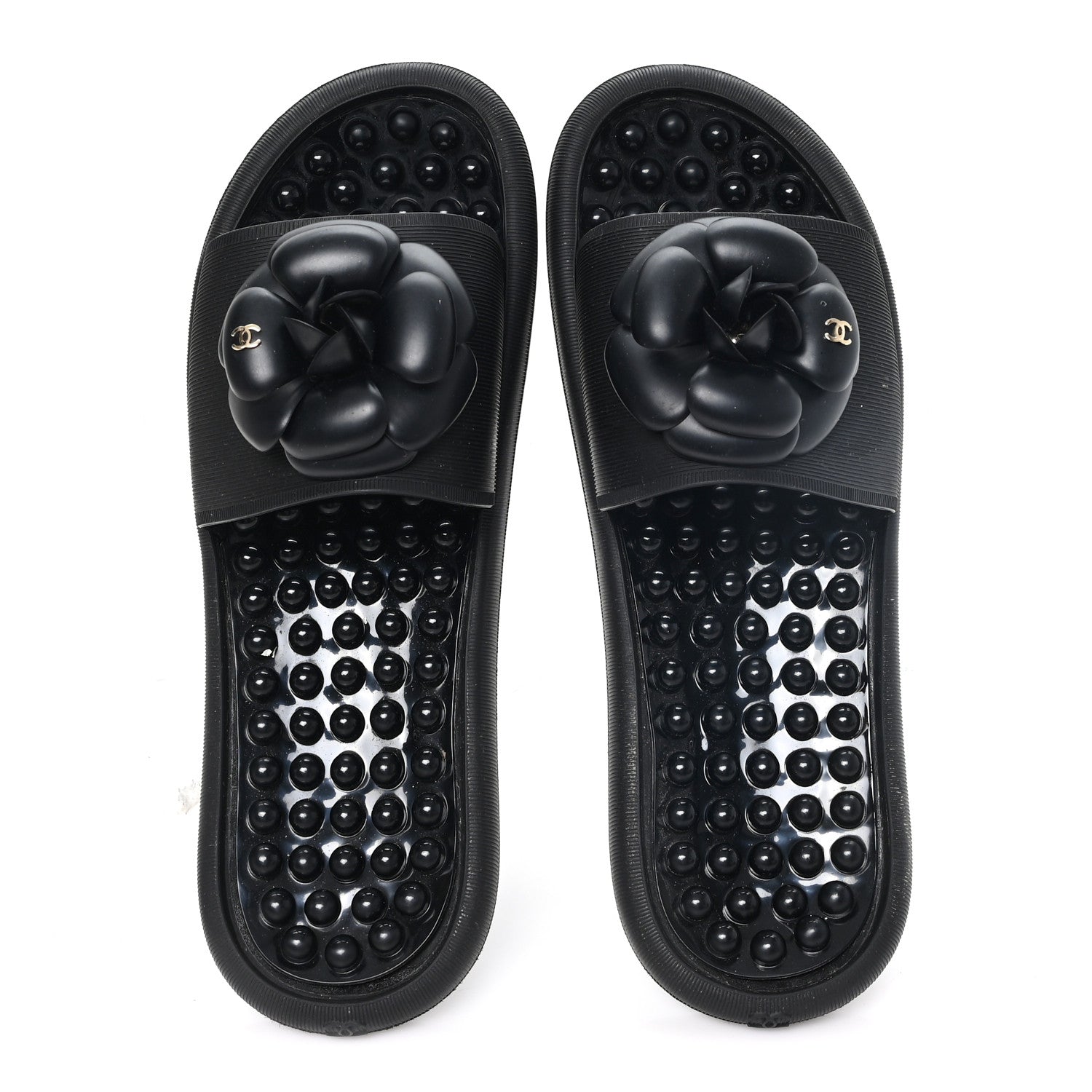 Chanel Thermoplastic PVC Camellia Mule Sandals 41 Black 2 of 9