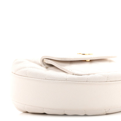 Chanel Caviar Quilted Polly Pocket Pouch Hobo White 9 of 10