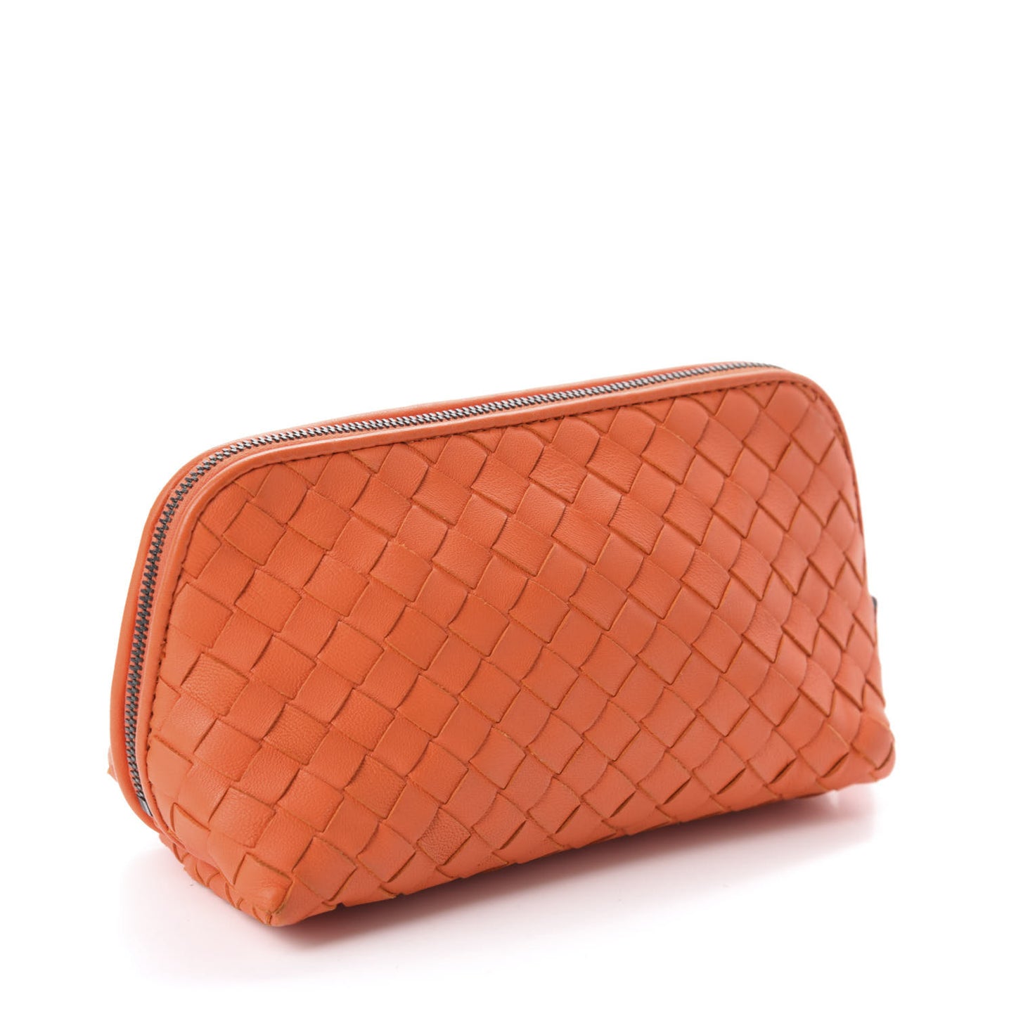 Nappa Intrecciato Cosmetic Case Tangerine