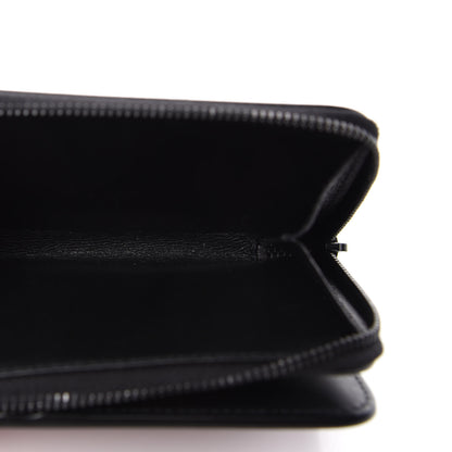 Saint Laurent Patent Leopard Print Compact Zip Around Wallet Black Red 5 of 7