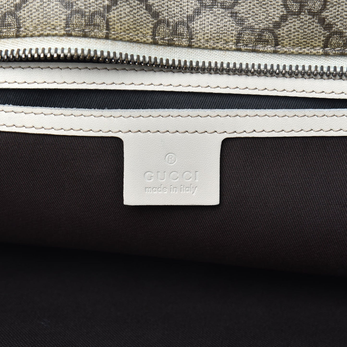 GG Supreme Monogram Medium Zippered Shopping Tote Off White