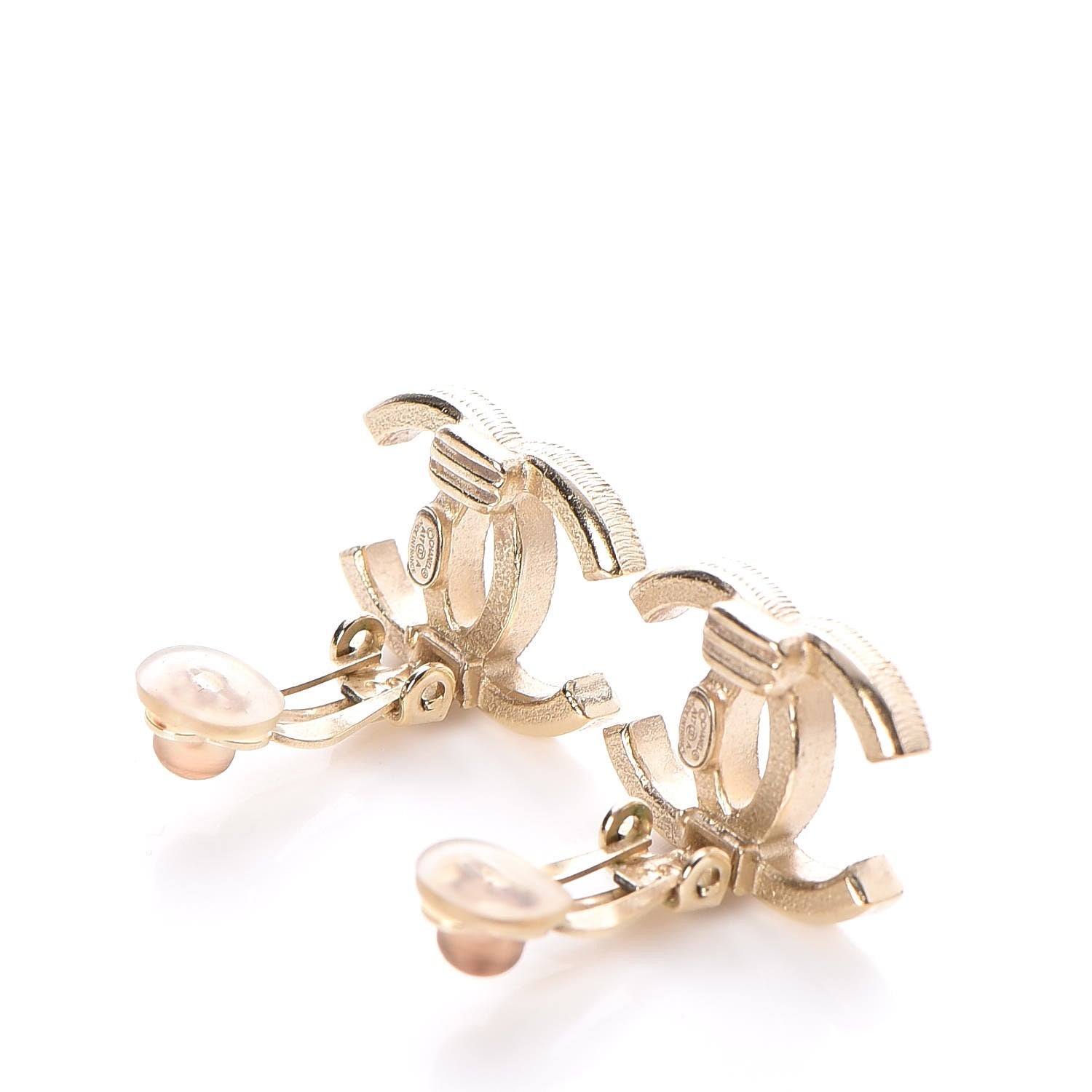 Chanel Pearl CC Clip On Earrings Light Gold 3 of 5