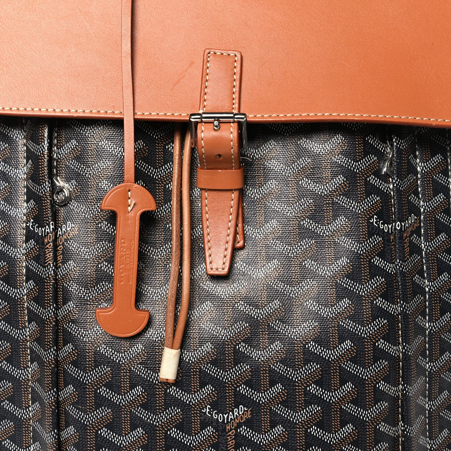 Goyardine Calfskin Alpin MM Backpack Gold Black