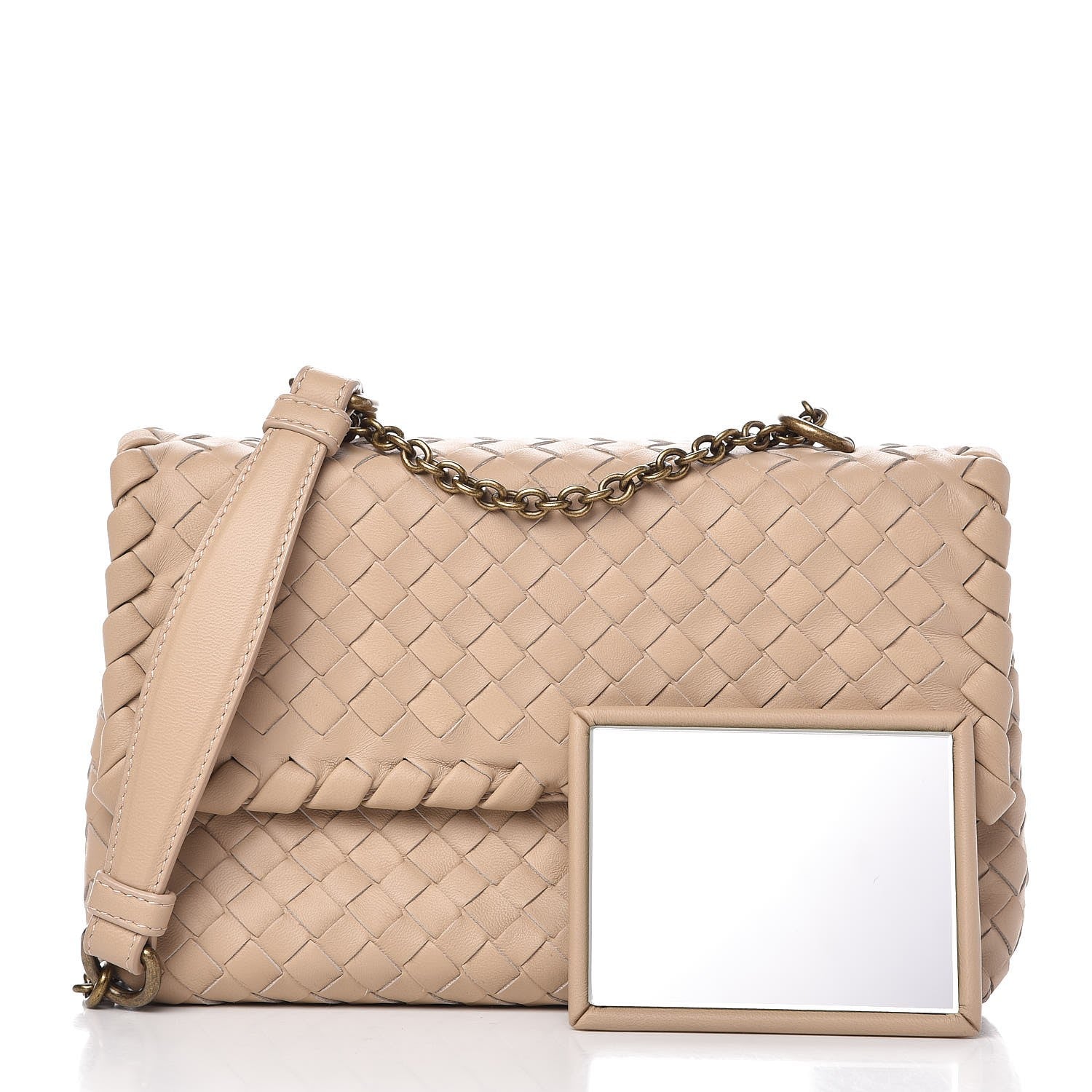 Bottega Veneta Nappa Intrecciato Baby Olimpia Shoulder Bag Mink 2 of 8