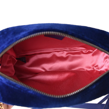 Gucci Velvet Matelasse Small GG Marmont Chain Shoulder Bag Cobalt 4 of 6