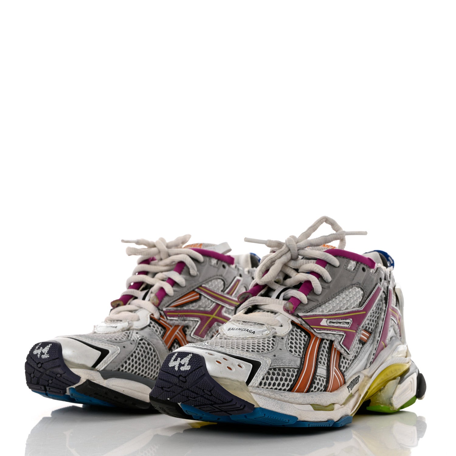 Balenciaga Mesh Rubber Mens Runner Sneakers 41 Multicolor 3 of 9