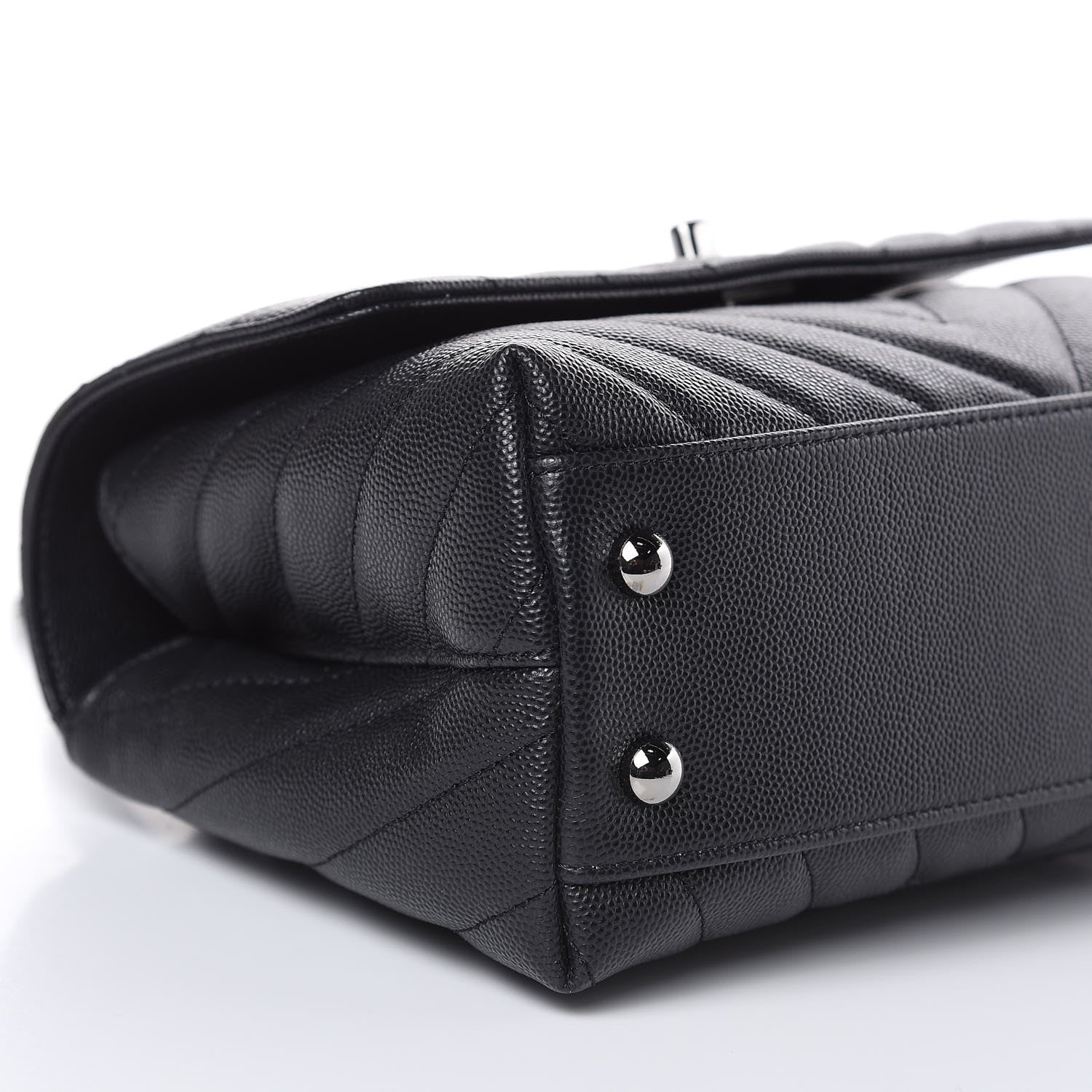 Chanel Caviar Chevron Quilted Mini Coco Handle Flap Black 9 of 11