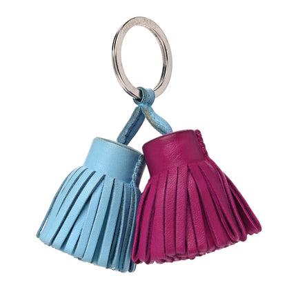 Hermes Lambskin Carmen Uno-Dos Key Holder Rose Pourpre Celeste 1 of 4