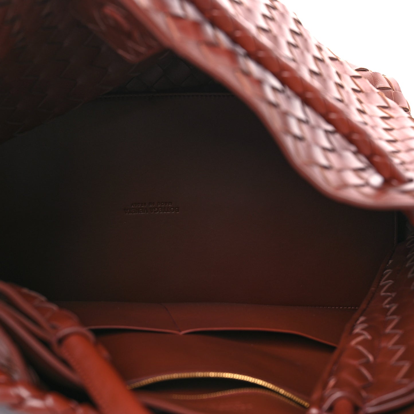 Nappa Intrecciato Large Andiamo Shoulder Bag Barolo