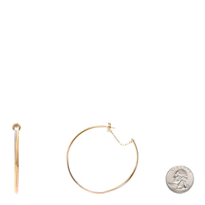 Cartier 18K Pink Yellow White Gold Large Trinity Hoop Earrings 2 of 4