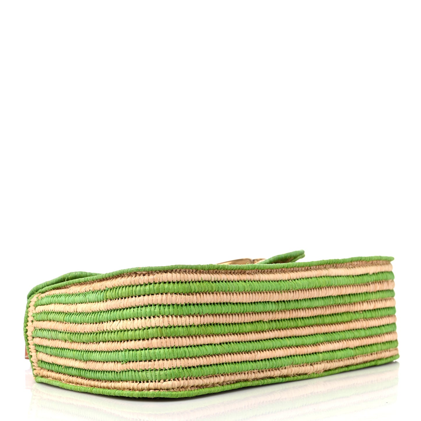 Raffia Woven Small GG Marmont Shoulder Bag Natural Light Green