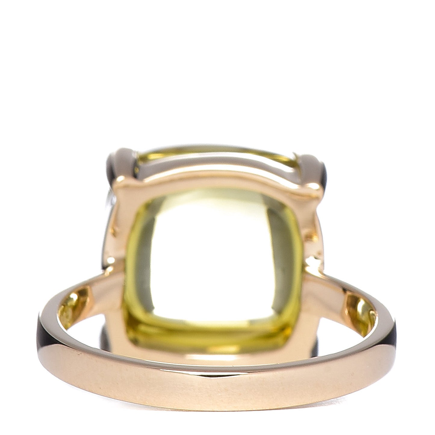 Paloma Picasso 18K Yellow Gold Lemon Quartz 12mm Paloma's Sugar Stacks Ring 50 5.5